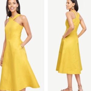 Ann Taylor Yellow Midi Dress